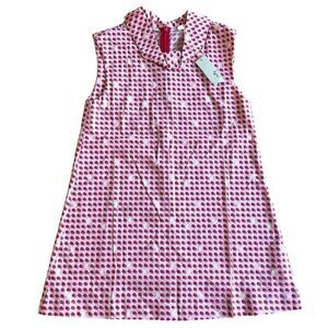 NEW Natty NY 100% Cotton Flip Collar Dress in Pink Strawberries - Size 4